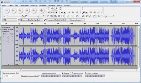 Аудио файл в программе обработки звука