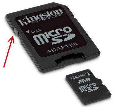 Адаптер для microSD с переключателем защиты от записи