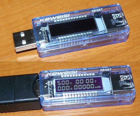 USB тестер Keweisi KWS-V20 амперметр, вольтметр, тестер емкости повербанков и аккумуляторных батарей
